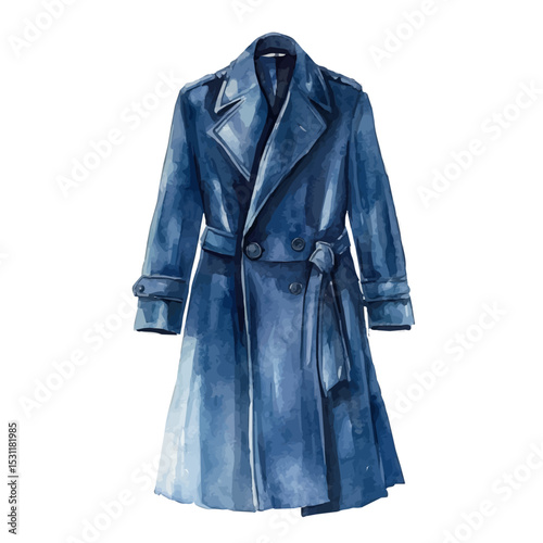 Overcoat, watercolor painting vector, isolated on a white background.