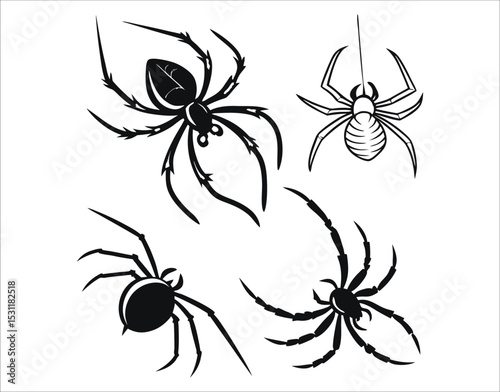 Halloween Spider Web Clipart Bundle – Vector