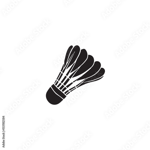 Black and white badminton shuttlecock vector illustration for sport and fitness