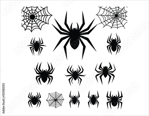 Scary Spider Web Illustrations – Jagged and Ornate