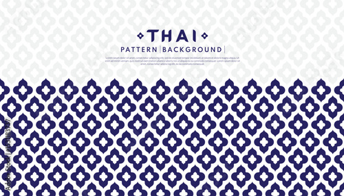 Line Thai pattern background. Ceramic handicraft Thai pattern. Asian traditional wallpaper.