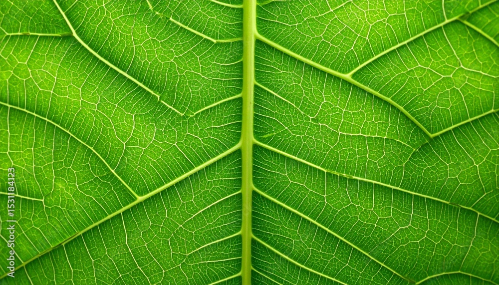 Obraz premium Intricate Veins of a Vibrant Green Leaf: A Detailed Botanical Study