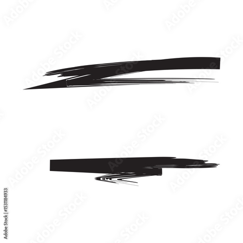 Dynamic Black Grunge Brush Strokes with Fluid Motion