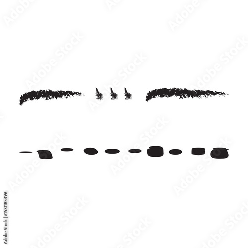 Grunge Black Brush Strokes and Dots