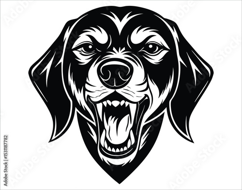 Beagle Dog Head Profile Silhouette