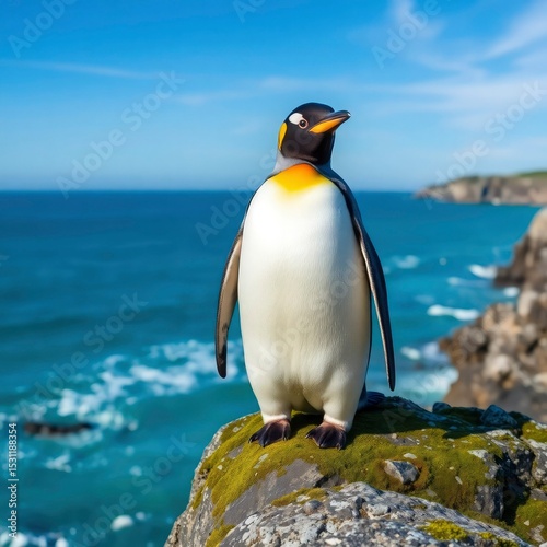 king penguin on the rocks