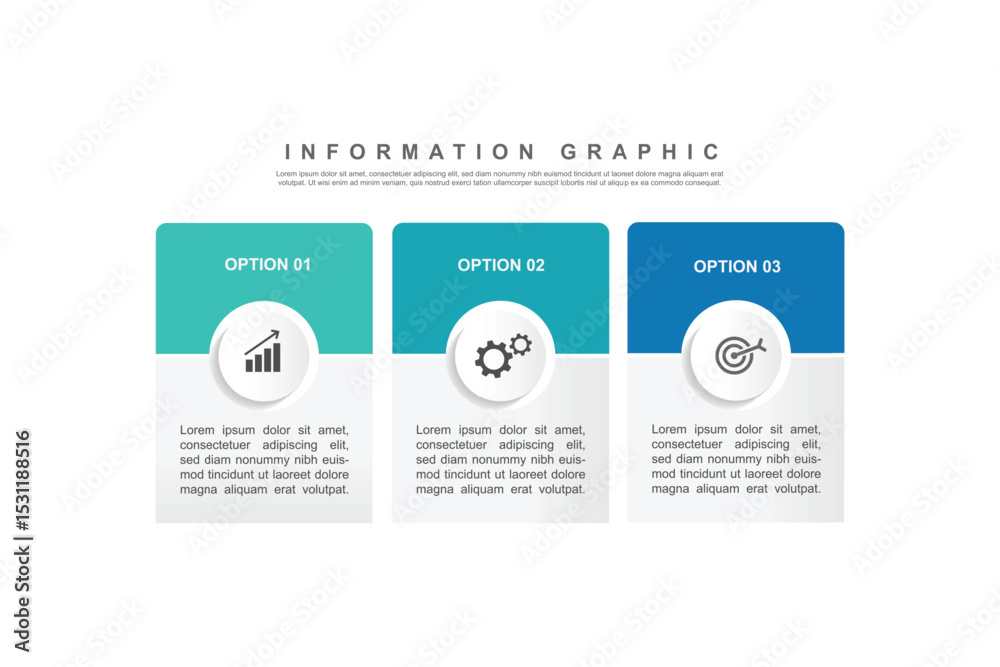 infographic 3 step process with line and circle. can be used for concept marketing and business