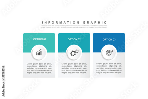 infographic 3 step process with line and circle. can be used for concept marketing and business