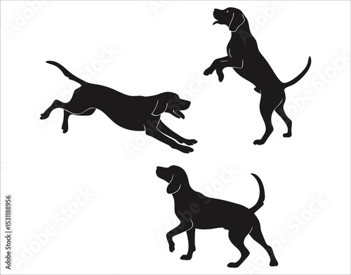 Beagle Silhouette Bundle – Clean Black Vector Art