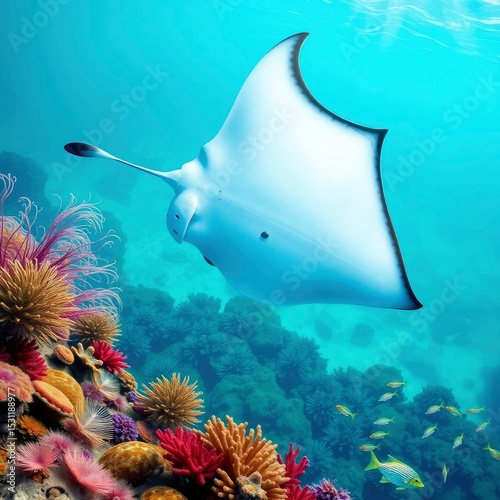 diver and coral reef