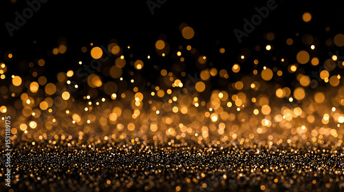 Golden glitter sparkles with black light waves creating a stunning abstract luxury background design
