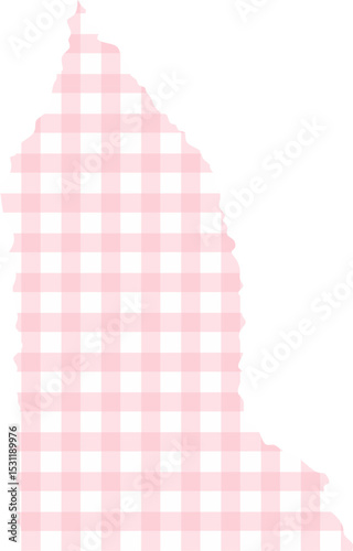 Torn Pink Gingham Washi Tape Sticker