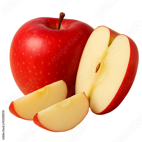 red apple isolated on white background 
