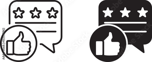 icons, thumbs up, chat bubbles, stars, minimalist, monochrome, simple, silhouette, flat design