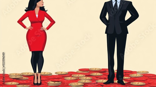 Business Professionals on a Pile of Coins.  Possible use Stock photo for business articles, financial articles or presentations