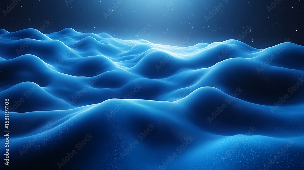 Obraz premium Abstract blue wavy landscape