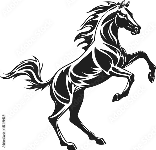 Elegant Galloping Horse Silhouette Logo – Graceful Running Horse Design for Premium Branding, Equestrian Businesses, Luxury Products, and High-End Corporate Identity