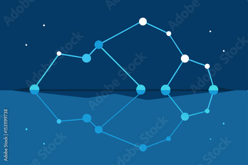 abstract blue background with molecule