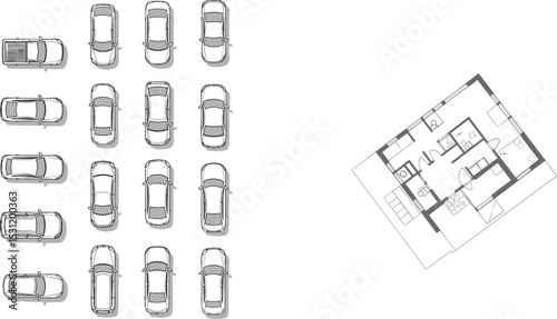 Paper clips on white background business plan concept illustration