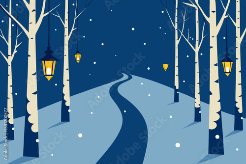 winter landscape with snow