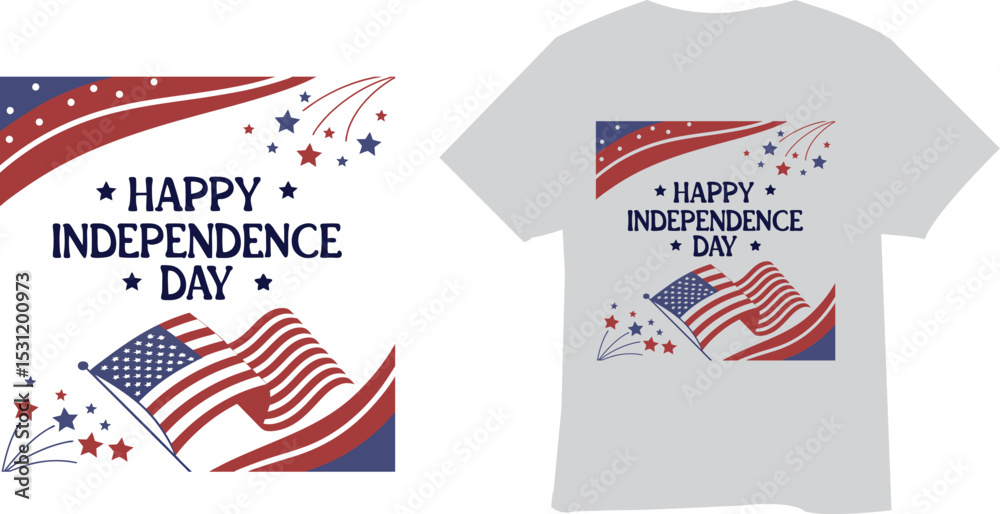 Obraz premium Happy independence day typhography t-shirt design