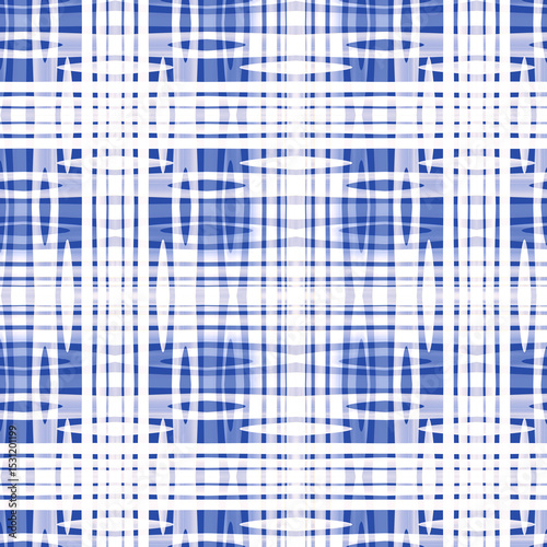 Blue and White Modern Plaid Seamless Repeat