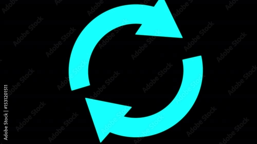 Blue circular 3D arrow icon symbolizing refresh and recycling process