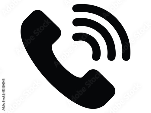  "Phone Call Icon: Communication Symbol in Black"