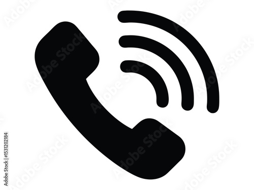  "Phone Call Icon: Communication Symbol in Black"