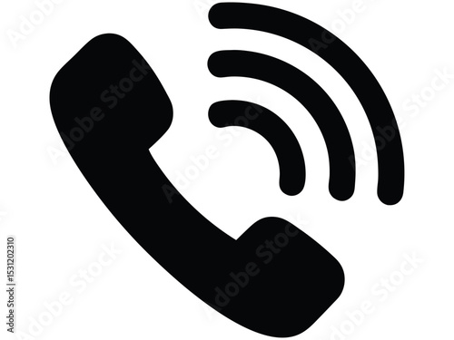 "Phone Call Icon: Communication Symbol in Black"