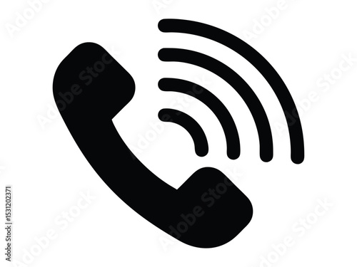  "Phone Call Icon: Communication Symbol in Black"
