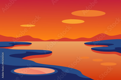 sunset on the sea