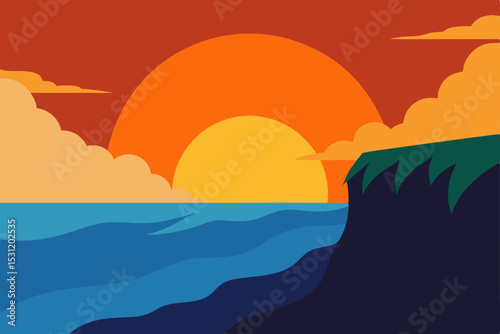sunset in the mountains