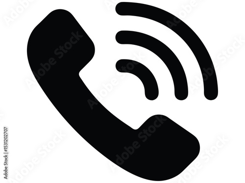  "Phone Call Icon: Communication Symbol in Black"