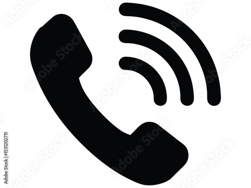  "Phone Call Icon: Communication Symbol in Black"