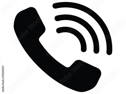  "Phone Call Icon: Communication Symbol in Black"