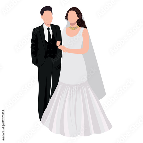 christian couple wedding illustration