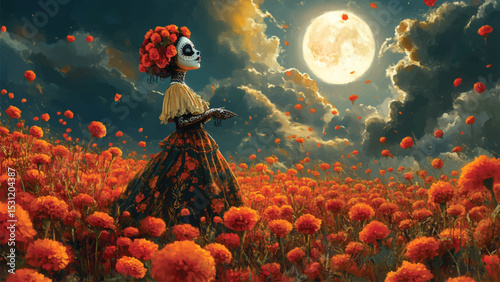 Day of the Death Illustration for social media post
