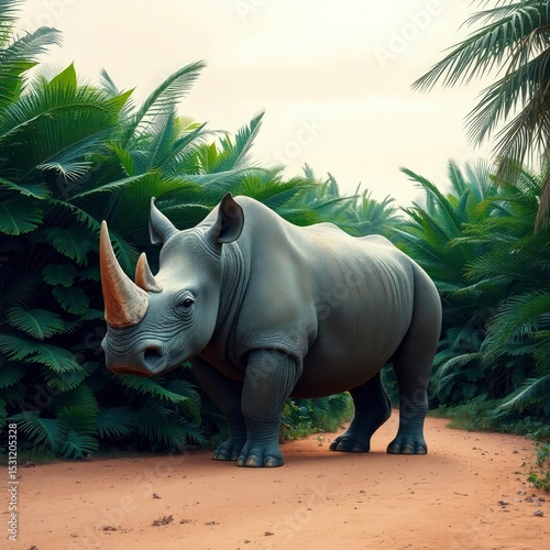 rhino in the grass