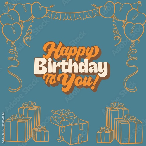Happy Birthday greeting card.