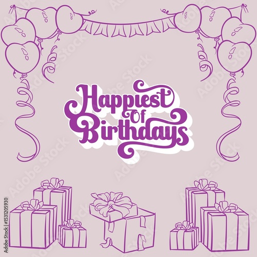 Happy Birthday greeting card.