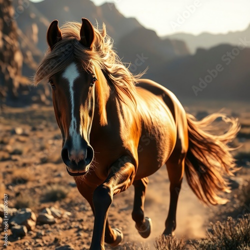 horse at sunset
