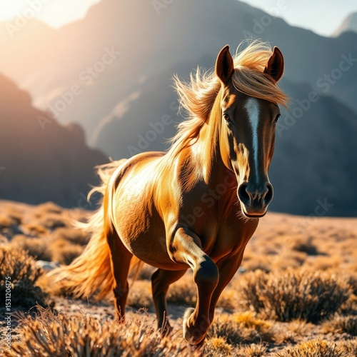 horse at sunset