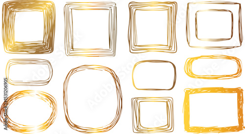 Luxury Gold vintage invitation vector set.  frames and borders Gold photo frame with corner