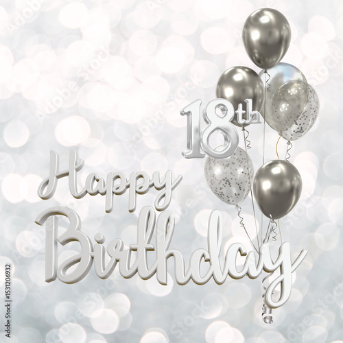 Happy 18th Birthday Greeting Card.
