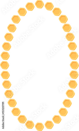 Bee Hive, Honey Comb Ellipse Frame Border