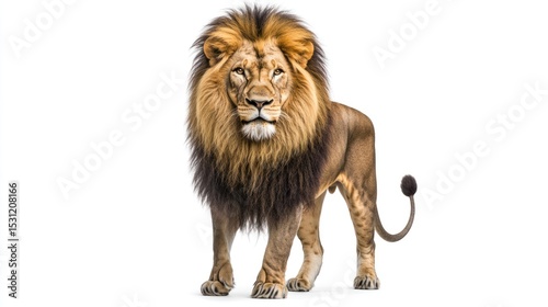 Majestic Male Lion Facing Forward