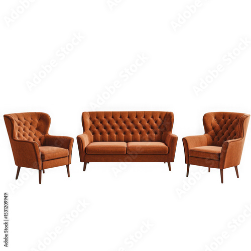 Wallpaper Mural Velvet sofa and armchairs furniture on transparent background Torontodigital.ca