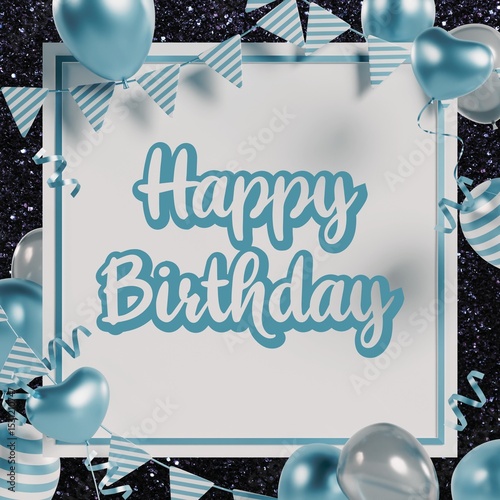 Bright Happy Birthday greeting card.	