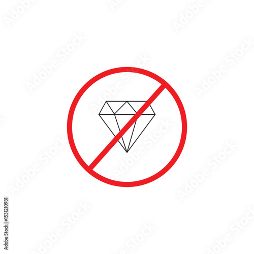 No diamond icon. The sign is not real. Forgery illustration. No gem. Vector icon.